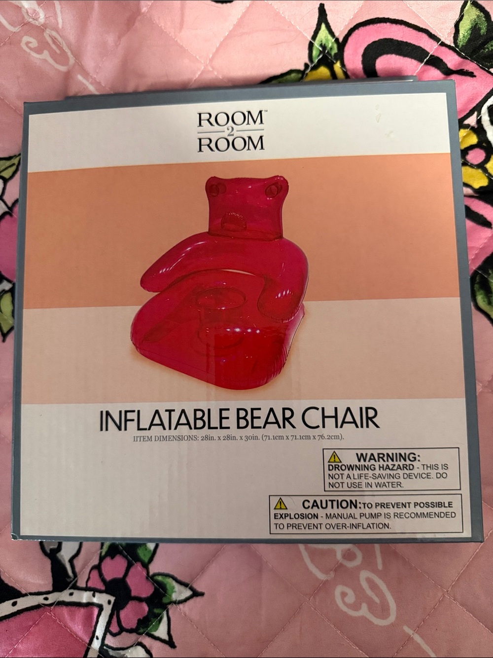 Inflatable Bear Chair - Pink